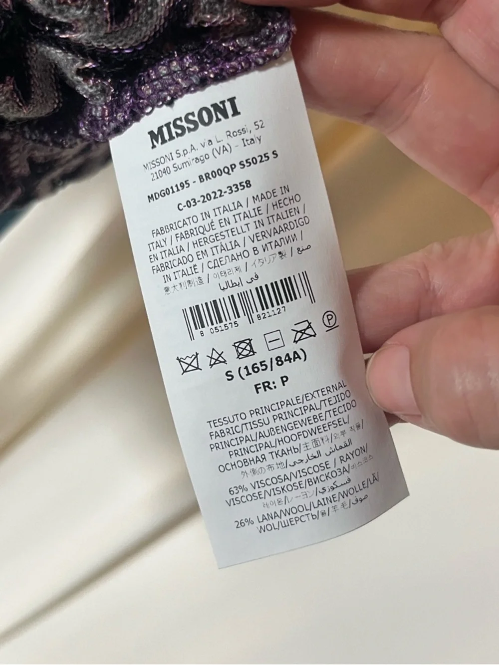 Missoni Classic Crocket Knit Midi Length Sheath Dress in Purple, Black, and Teal - Picture 10 of 11